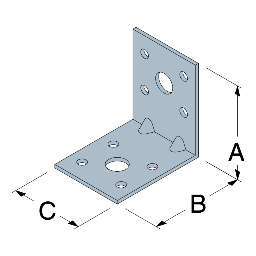 Conectores-para-estructuras-de-madera/Escuadras-de-carpinteria/Escuadra -en-U-Acero-zincado